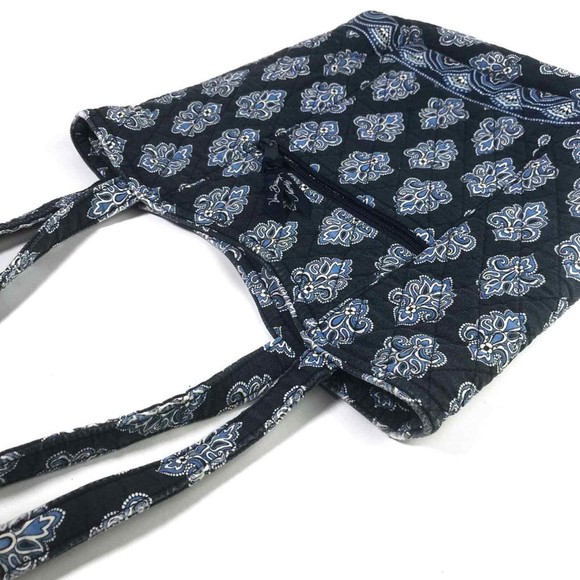 Vera Bradley Quilted Tote in Retired Calypso Blue White Bandana Print - Picture 2 of 13